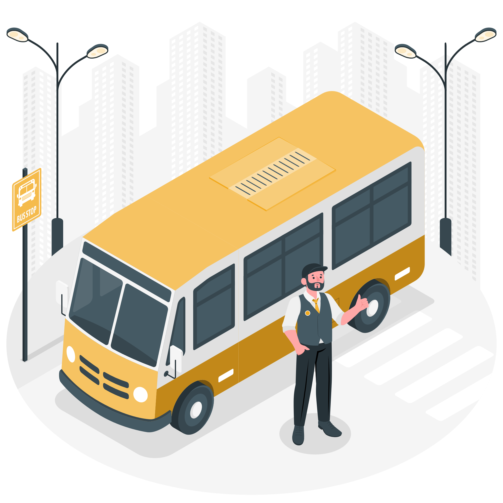 MANTENIMIENTO.Conductor con Bus detrás